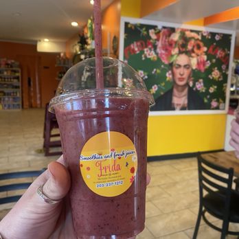 Frida Restaurant And Grocery - Fresh smoothies. Pictured is the "mermaid" smoothie - Mexican Near Me - Meriden, Connecticut Frida Restaurant And Grocery - Fresh smoothies. Pictured is the "mermaid" smoothie - Mexican Near Me - Meriden, Connecticut