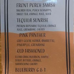 Drink menu