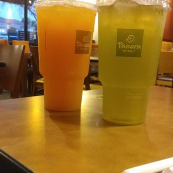 Panera Bread - Our Lg Drinks: Blood Orange Lemonade n Green Tea both great - Sandwiches Near Me - Hanford, California