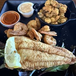 Fried FISH & SHRIMP PLATTER. Fried Catfish