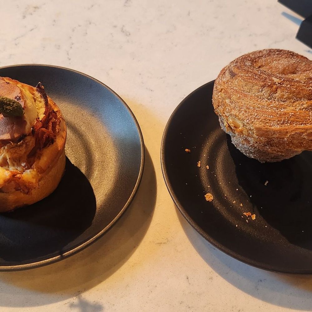 Hexe Coffee - Gruyere and bacon popover. Morning bun  with cinnamon sugar. - Coffee & Tea Near Me - Chicago, Illinois