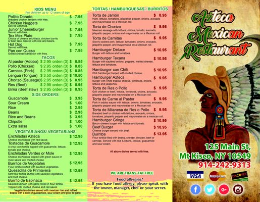 Menu photo 5 Azteca Mexican Restaurant Mt Kisco, NY