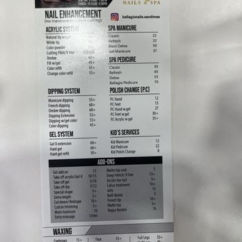 Bellagio Nails & Spa - Service Menu - Nail Salons Near Me - San Dimas, California