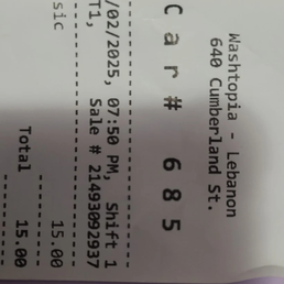 Receipt for 7:50 pm Receipt for 7:50 pm