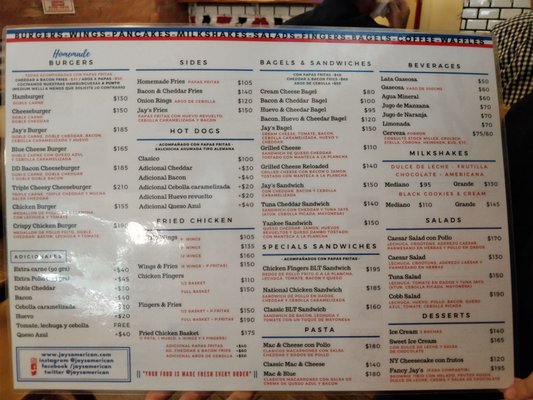 Menu photo 5 Jay's Recoleta, C