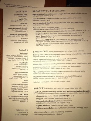 Menu photo 5 McMenamins Broadway Pub Portland, OR