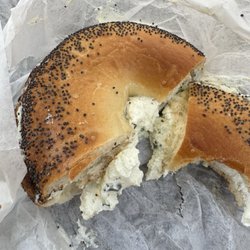 Newtown Bagel - Poppy bagel with scallion cream cheese