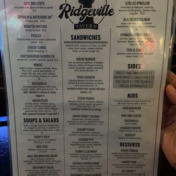 Ridgeville Tavern - Menu - Bars Near Me - Evanston, Illinois Ridgeville Tavern - Menu - Bars Near Me - Evanston, Illinois