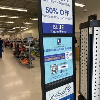 Goodwill Thrift Store & Donation Center - Grant - Check out the Discount of the Day!! Color tags!!! - Thrift Stores Near Me - Cypress, Texas
