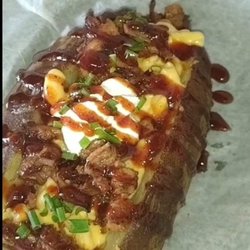 Honest Abe's Barbecue - Loaded pulled pork baked potato