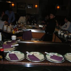 The 2 teppan tables are horseshoe shaped. Sat 25 at my birthday dinner