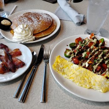 Bessie's Diner - Sweet and Spicy Hash with pancakes on the side. - New American Near Me - Janesville, Wisconsin