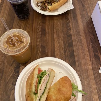Frank & Nick - Turkey sandwich on focaccia and cheesesteak sub. Both sandwiches were very good. Iced Coffee was very good as well. - Italian Near Me - Everett, Massachusetts Frank & Nick - Turkey sandwich on focaccia and cheesesteak sub. Both sandwiches were very good. Iced Coffee was very good as well. - Italian Near Me - Everett, Massachusetts