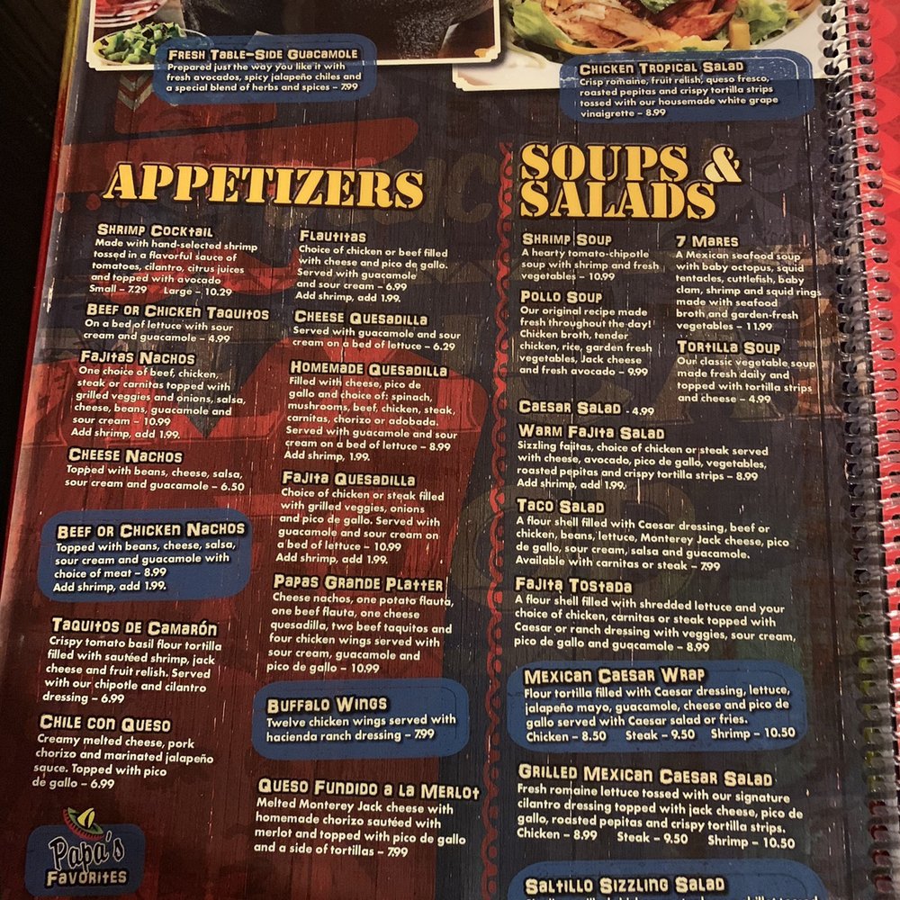 Papa's & Beer - Appetizers, Soups & Salads - Mexican Near Me - Shelby, North Carolina Papa's & Beer - Appetizers, Soups & Salads - Mexican Near Me - Shelby, North Carolina