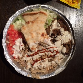 The Halal Guys - Combo platter- gyro (beef) and chicken meat. 8.50~ after tax. - Halal Near Me - Vienna, Virginia