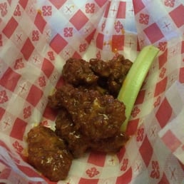 Wings with their Boomsauce.  They described it as a spicy thousand island.  I was skeptical, but they were great!