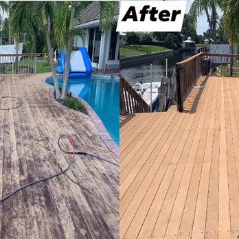 A to Z Pressure Cleaning - Composite deck cleaning. We used a no pressure solution cleaning to obtain these results. - Pressure Washers Near Me