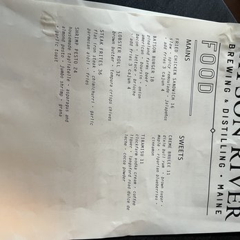 Batson River Brewing & Distilling - Kennebunk - Menu - Breweries Near Me - Kennebunk, Maine