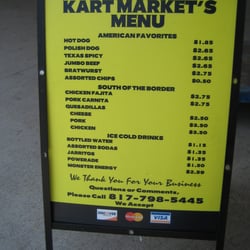 Kart Market - Menu