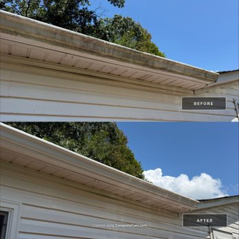 WishnWash Services - Second set of gutters difference. - Pressure Washers Near Me - Burnsville, North Carolina