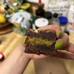 Milky Way Brownie Bar - Pistachio brownie (next day after refrigerating)
