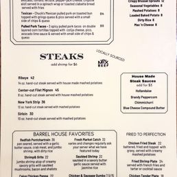 Dinner menu back Dinner menu back