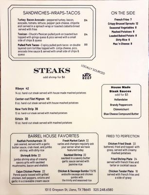 Menu photo 8 The Barrel House Llano, TX Menu photo 8 The Barrel House Llano, TX