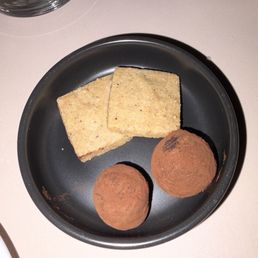 Complimentary cookies and chocolate