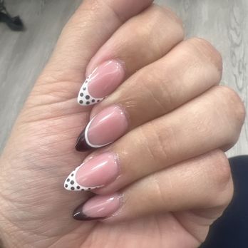 Color Nails Salon - Overlay almond nails with design - Nail Salons Near Me - San Jose, California Color Nails Salon - Overlay almond nails with design - Nail Salons Near Me - San Jose, California