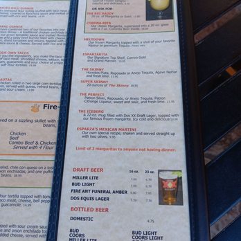 Esparza's Restaurante Mexicano - Menu - Mexican Near Me - Grapevine, Texas