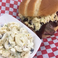 Log Cabin Grocery - BBQ Friday! Smoked Tri-tip sandwich with macaroni salad!