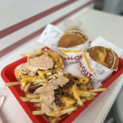 In-N-Out Burger - Animal fries & grilled cheese with grilled onions