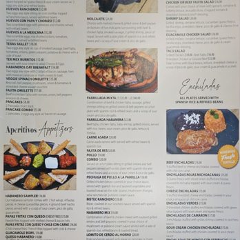 Habaneros - Menu - Mexican Near Me - Grand Prairie, Texas