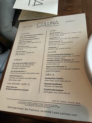 Menu photo 3 Collina San Francisco, CA