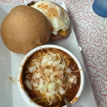 4 Speed on 50’s Diner - Breakfast Burger w/ a side of Chili - Diners Near Me - Lawrenceburg, Indiana