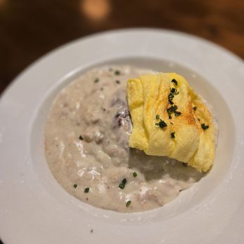 Uptown Cafe - Biscuits and gravy with scrambled eggs - Breakfast & Brunch Near Me - Bloomington, Indiana Uptown Cafe - Biscuits and gravy with scrambled eggs - Breakfast & Brunch Near Me - Bloomington, Indiana