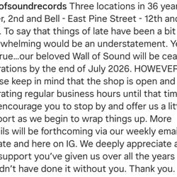 Screenshot from their IG. Closing by 7/31/26 (6/14/26)