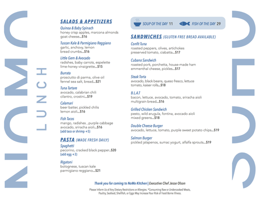 Menu photo 6 NOMO Kitchen New York, NY