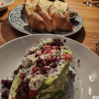 ChopHouse Thirteen - Wedge salad with bread service,  so yummy! - Bars Near Me - Jacksonville, Florida