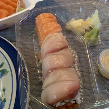Sanyo Sushi - Moana roll with yellow tail, no avocado - Sushi Bars Near Me - Glendora, California Sanyo Sushi - Moana roll with yellow tail, no avocado - Sushi Bars Near Me - Glendora, California
