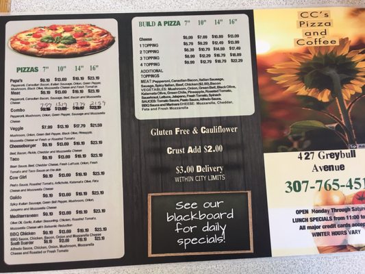 Menu photo 1 Cc's Pizza Greybull, WY