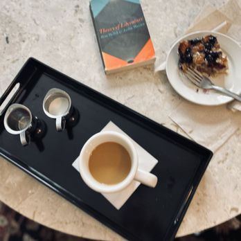Mrs. Jones Cold Brew - (L-R) Hot Aeropress, Theory of Literature, Blueberry Bread Pudding - Coffee & Tea Near Me - Pensacola, Florida