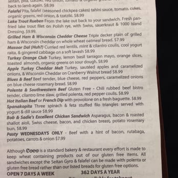 Coco Artisan Bakery & Good Eats - Menu page 2 - Sandwiches Near Me - Washburn, Wisconsin Coco Artisan Bakery & Good Eats - Menu page 2 - Sandwiches Near Me - Washburn, Wisconsin