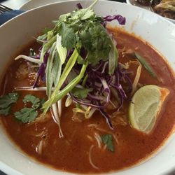 Khao Poon (red curry vermicelli noodle)