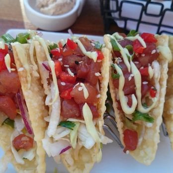 Tommy Bahama - Ahi tuna tacos appetizer ($17.50) - Seafood Near Me - Kihei, Hawaii Tommy Bahama - Ahi tuna tacos appetizer ($17.50) - Seafood Near Me - Kihei, Hawaii