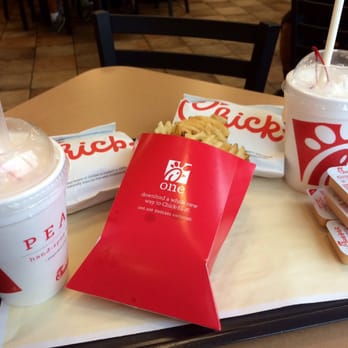 Chick-fil-A - Peach shakes, fried chicken sandwiches, and waffle fries. Yum! - Fast Food Near Me - Northridge, California
