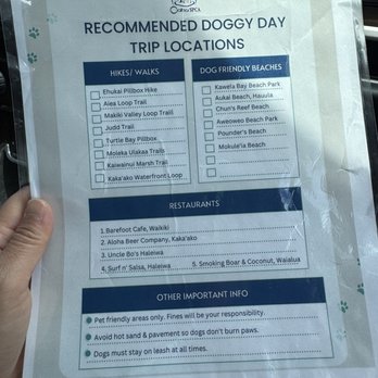 Oahu SPCA - Doggy Day Trip instruction card - Animal Shelters Near Me - Wahiawa, Hawaii Oahu SPCA - Doggy Day Trip instruction card - Animal Shelters Near Me - Wahiawa, Hawaii