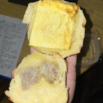 Social Grounds Coffee - Here's my sausage sandwich one egg some cheese and almost non-existent sausage - Coffee & Tea Near Me - Jacksonville, Florida Social Grounds Coffee - Here's my sausage sandwich one egg some cheese and almost non-existent sausage - Coffee & Tea Near Me - Jacksonville, Florida