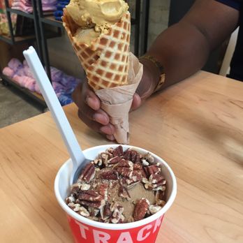 Off Track Ice Cream - Vegan ice cream in cup with local pecans & regular ice cream in waffle cone - Ice Cream & Frozen Yogurt Near Me - Charleston, South Carolina Off Track Ice Cream - Vegan ice cream in cup with local pecans & regular ice cream in waffle cone - Ice Cream & Frozen Yogurt Near Me - Charleston, South Carolina
