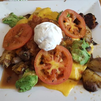 Howard Station Cafe - Plentiful potatoes with avocado,  mushrooms,  tomatoes, cheese, and sour cream. - Juice Bars & Smoothies Near Me - Occidental, California